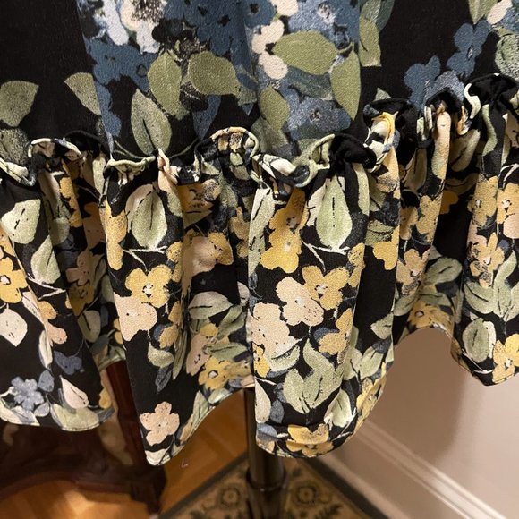 NWT Bleeker 126 22W Dress - Black with soft muted Blues & Greens with Yellow - Picture 10 of 16